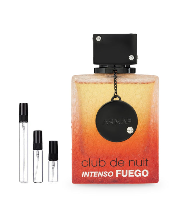 Armaf Club de Nuit Intenso Fuego sample – decant in glazen sprayflesje (2, 5 of 10 ml)