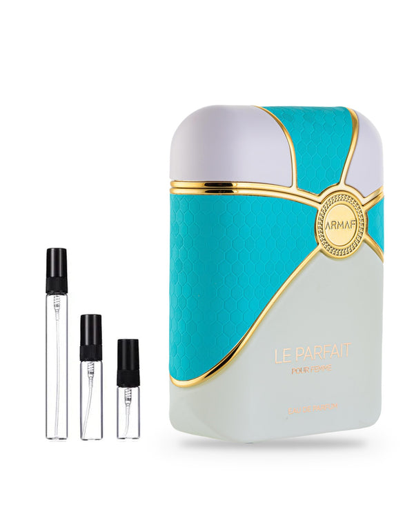 Armaf Le Parfait Azure Femme sample – decant in glazen sprayflesje (2, 5 of 10 ml)