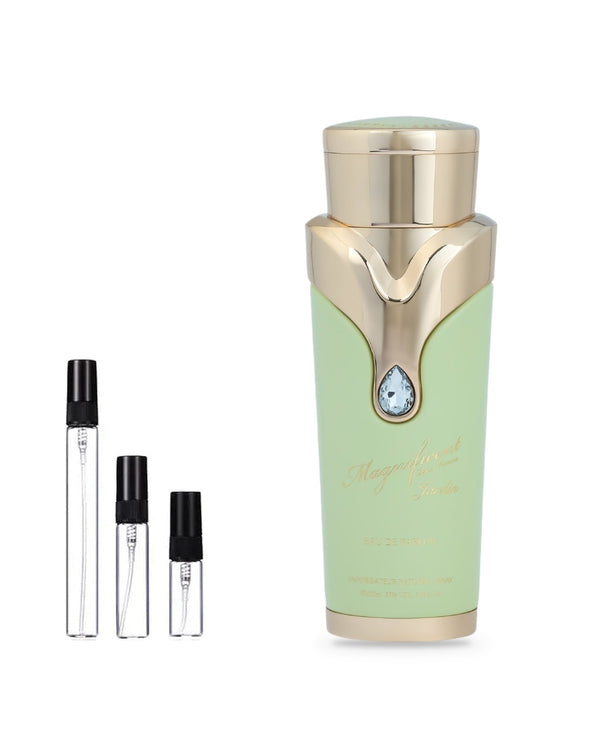 Armaf Magnificent Jardin sample – decant in glazen sprayflesje (2, 5 of 10 ml)