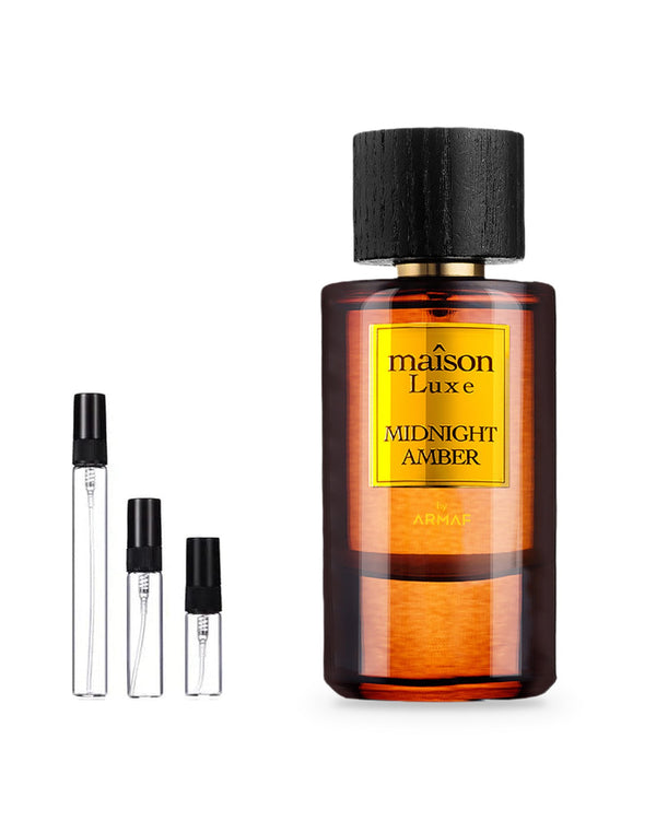 Armaf Maison Luxe Midnight Amber sample – decant in glazen sprayflesje (2, 5 of 10 ml)