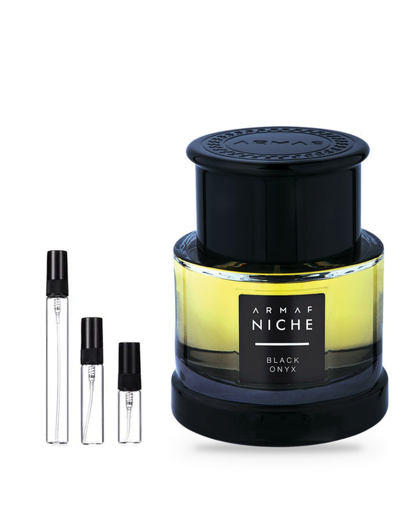 Armaf Niche Black Onyx sample – decant in glazen sprayflesje (2, 5 of 10 ml)