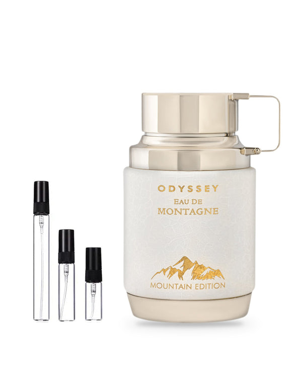 Armaf Odyssey Eau de Montagne Mountain Edition sample – decant in glazen sprayflesje (2, 5 of 10 ml)
