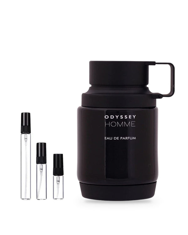 Armaf Odyssey Homme Black sample – decant in glazen sprayflesje (2, 5 of 10 ml)