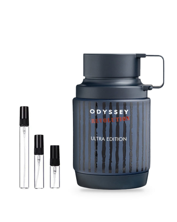Armaf Odyssey Revolution Ultra Edition sample – decant in glazen sprayflesje (2, 5 of 10 ml)