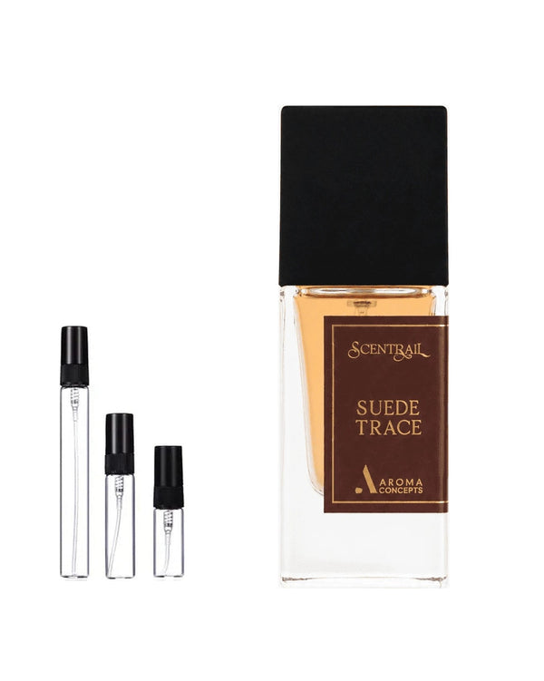Aroma Concepts Scentrail Suede Trace sample – decant in glazen sprayflesje (2, 5 of 10 ml)