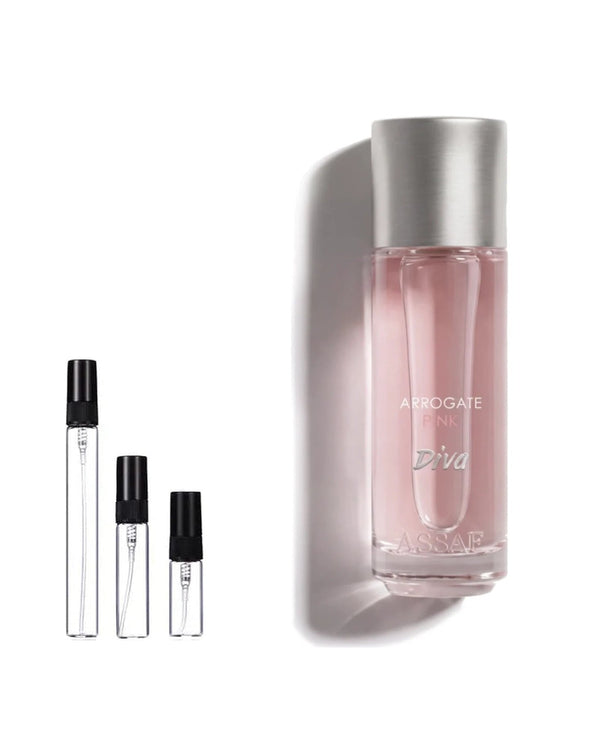 Assaf Arrogate Pink Diva sample – decant in glazen sprayflesje (2, 5 of 10 ml)