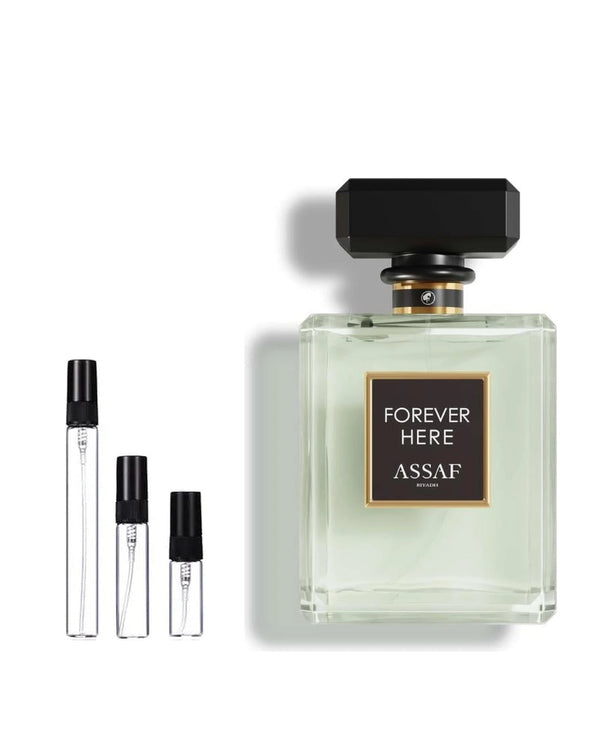 Assaf Forever Here sample – decant in glazen sprayflesje (2, 5 of 10 ml)