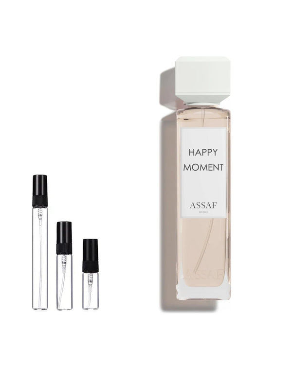 Assaf Happy Moment sample – decant in glazen sprayflesje (2, 5 of 10 ml)