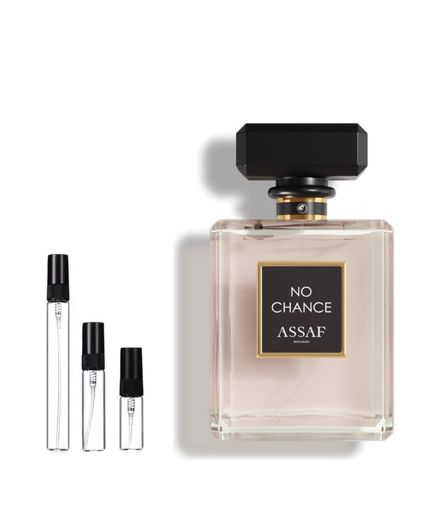 Assaf No Chance sample – decant in glazen sprayflesje (2, 5 of 10 ml)