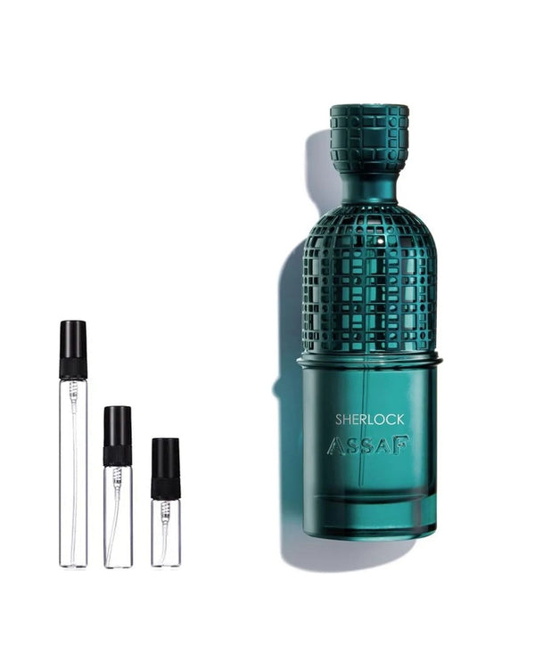 Assaf Sherlock sample – decant in glazen sprayflesje (2, 5 of 10 ml)