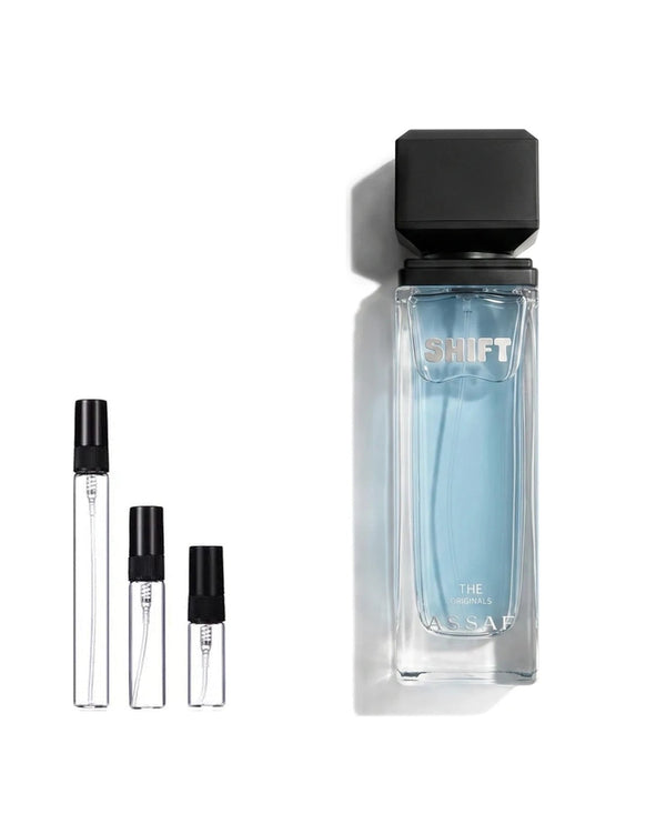 Assaf Shift sample – decant in glazen sprayflesje (2, 5 of 10 ml)