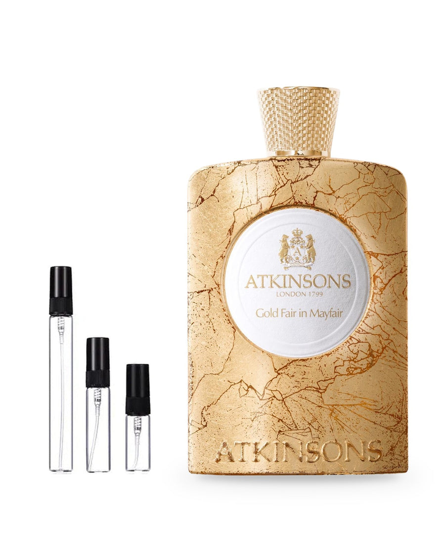 Atkinsons Gold Fair In Mayfair sample – decant in glazen sprayflesje (2, 5 of 10 ml)