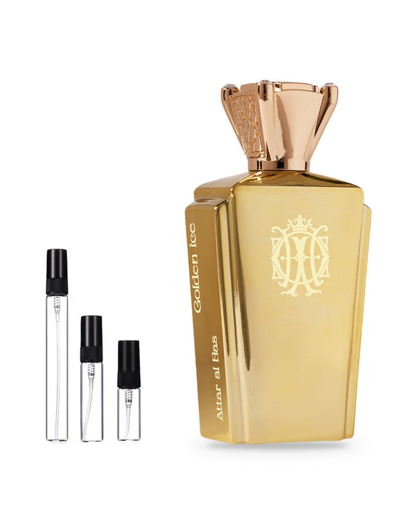 Attar Al Has Golden Ice sample – decant in glazen sprayflesje (2, 5 of 10 ml)