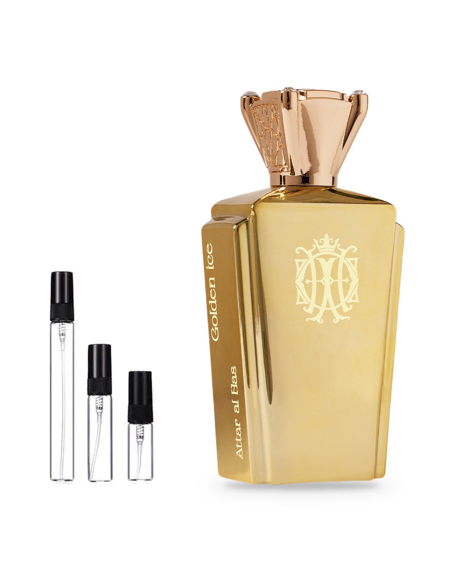 Attar Al Has Golden Ice sample – decant in glazen sprayflesje (2, 5 of 10 ml)