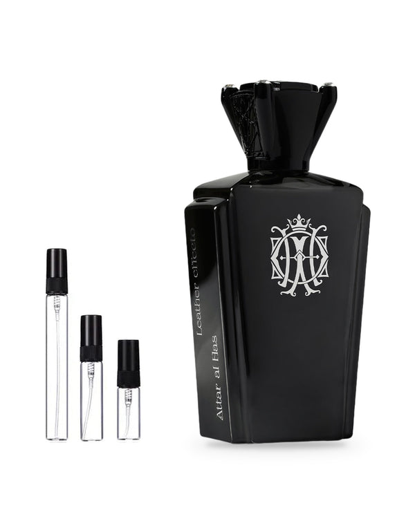 Attar Al Has Leather Effecto sample – decant in glazen sprayflesje (2, 5 of 10 ml)
