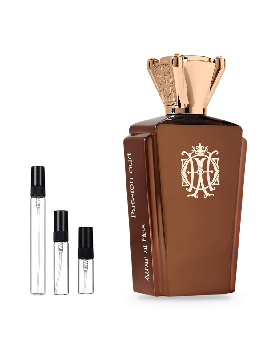 Attar Al Has Passion Oud sample – decant in glazen sprayflesje (2, 5 of 10 ml)