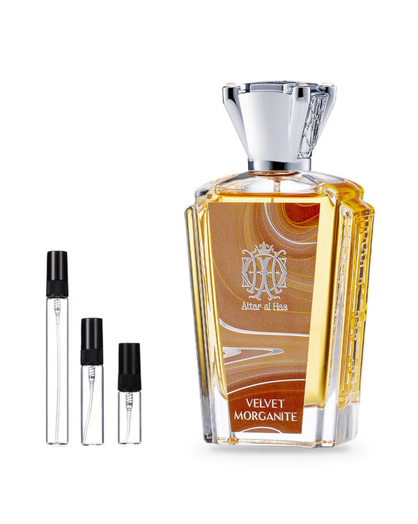 Attar Al Has Velvet Morganite sample – decant in glazen sprayflesje (2, 5 of 10 ml)