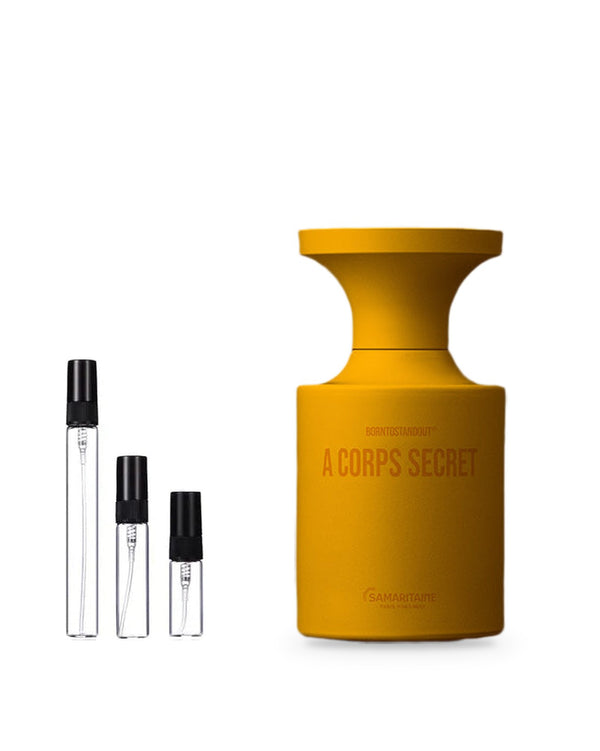 BORNTOSTANDOUT A Corps Secret sample – decant in glazen sprayflesje (2, 5 of 10 ml)