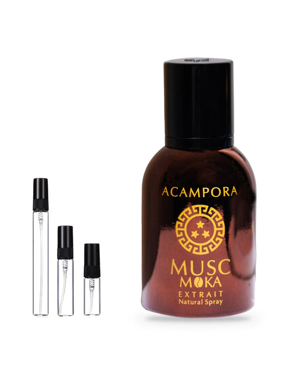 Bruno Acampora Musc Moka sample – decant in glazen sprayflesje (2, 5 of 10 ml)