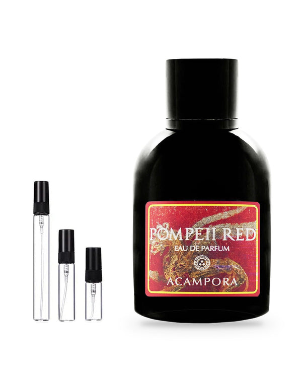 Bruno Acampora Pompeii Red sample – decant in glazen sprayflesje (2, 5 of 10 ml)
