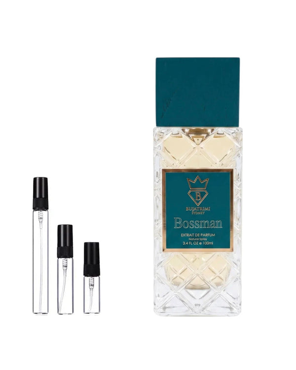 Bujairami Bossman sample – decant in glazen sprayflesje (2, 5 of 10 ml)