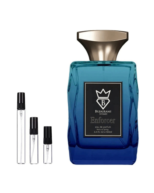 Bujairami Enforcer sample – decant in glazen sprayflesje (2, 5 of 10 ml)