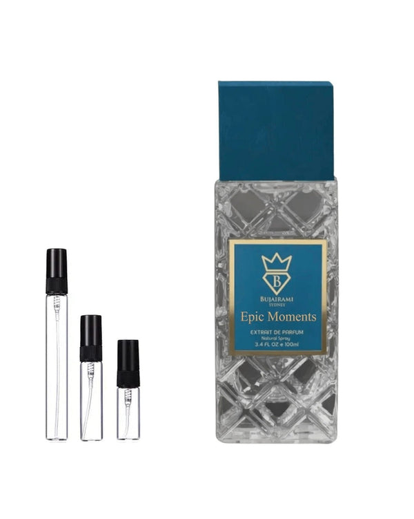 Bujairami Epic Moments sample – decant in glazen sprayflesje (2, 5 of 10 ml)