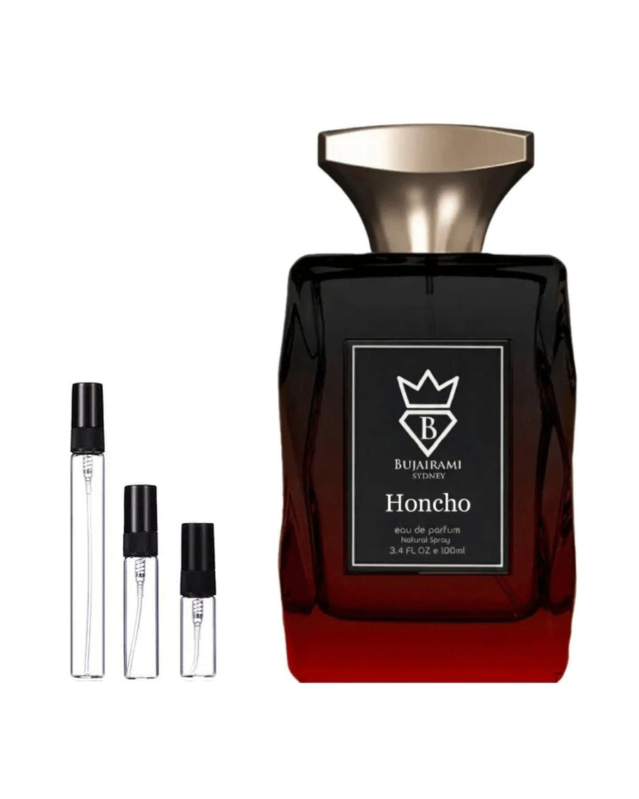 Bujairami Honcho sample – decant in glazen sprayflesje (2, 5 of 10 ml)