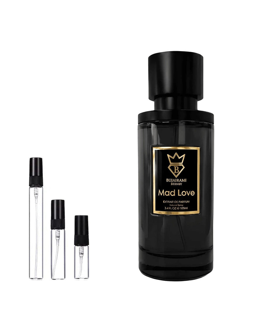 Bujairami Mad Love sample – decant in glazen sprayflesje (2, 5 of 10 ml)