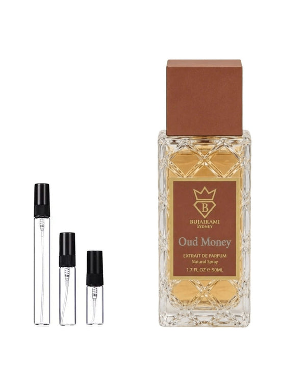 Bujairami Oud Money sample – decant in glazen sprayflesje (2, 5 of 10 ml)