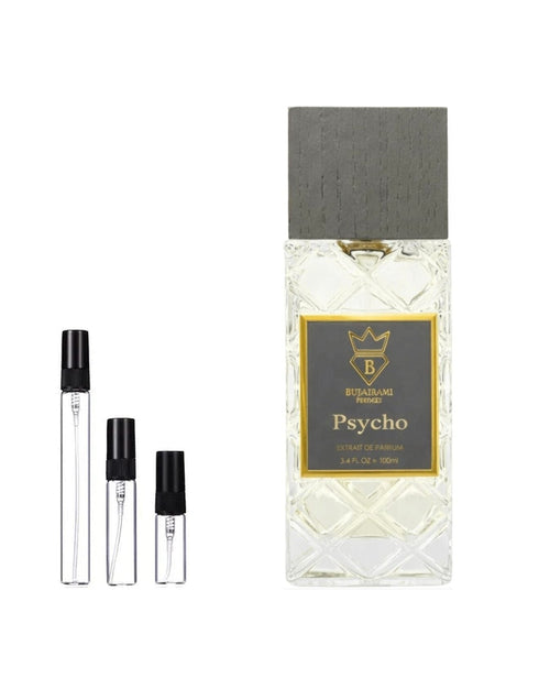 Bujairami Psycho sample – decant in glazen sprayflesje (2, 5 of 10 ml)