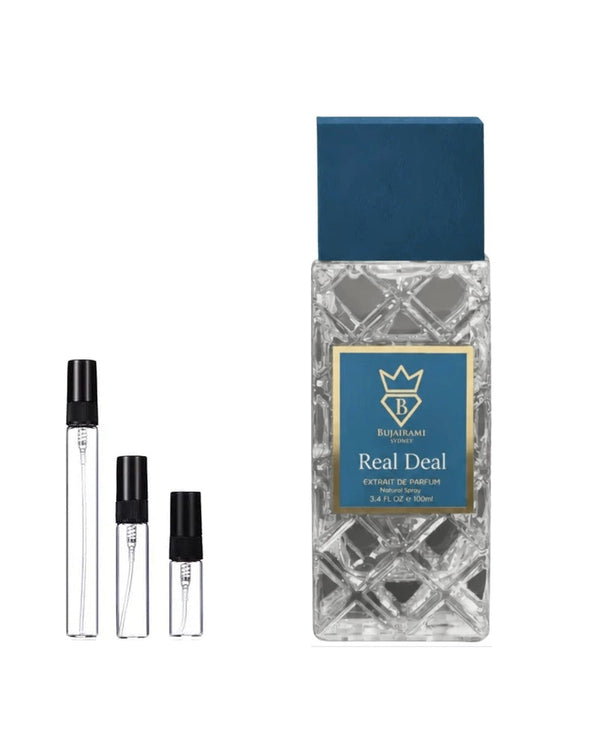 Bujairami Real Deal Extrait sample – decant in glazen sprayflesje (2, 5 of 10 ml)
