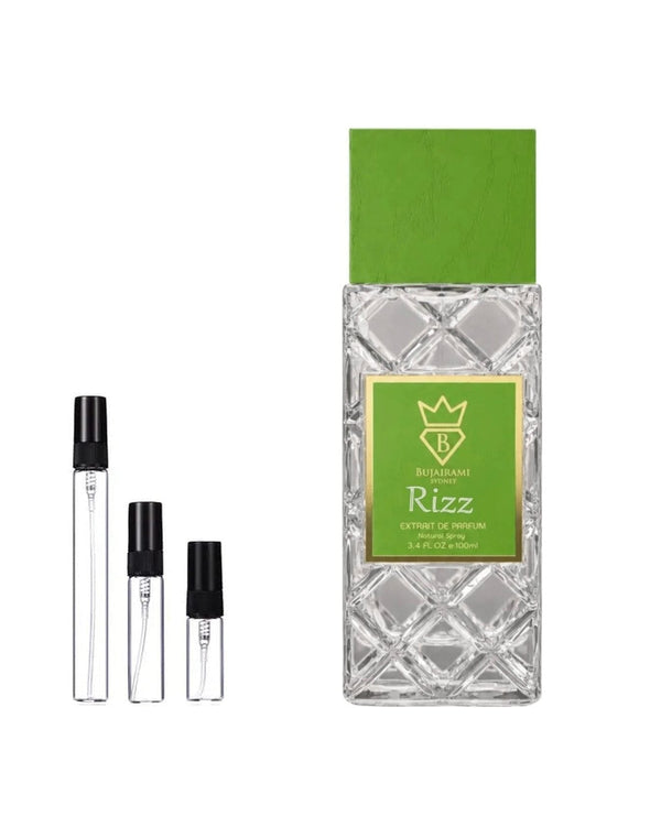 Bujairami Rizz sample – decant in glazen sprayflesje (2, 5 of 10 ml)