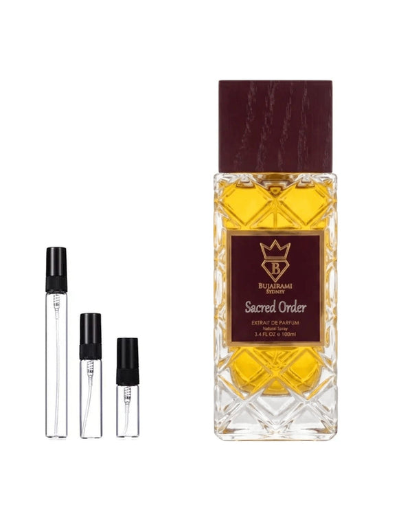 Bujairami Sacred Order sample – decant in glazen sprayflesje (2, 5 of 10 ml)