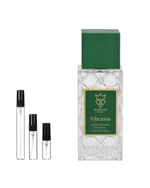 Bujairami Vibration sample – decant in glazen sprayflesje (2, 5 of 10 ml)