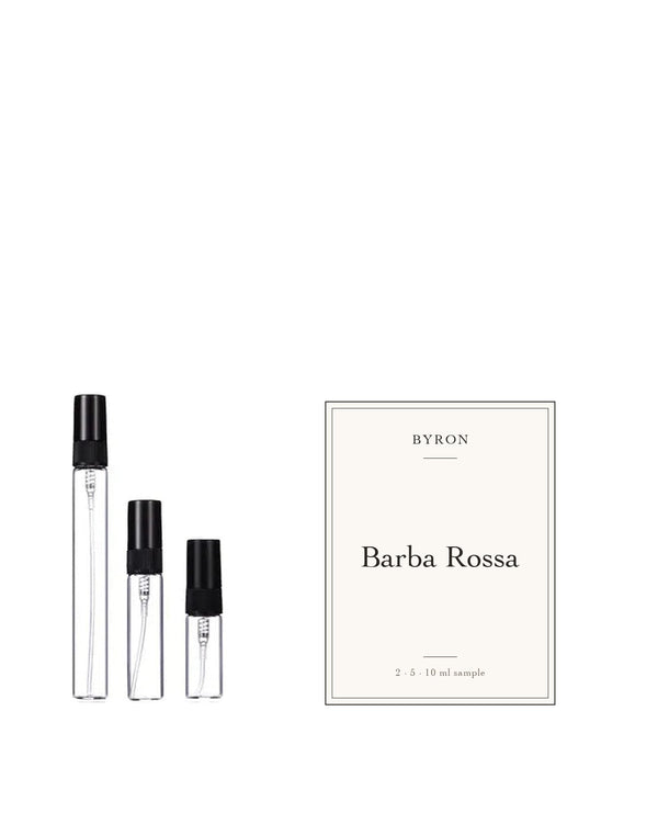Byron Barba Rossa sample – decant in glazen sprayflesje (2, 5 of 10 ml)