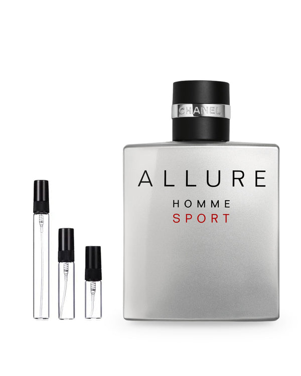 Chanel Allure Homme Sport sample – decant in glazen sprayflesje (2, 5 of 10 ml)