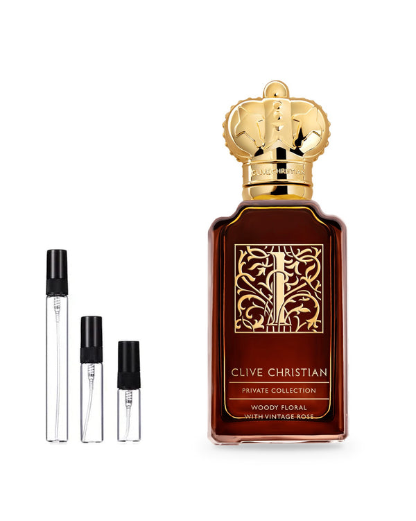Clive Christian I Woody Floral sample – decant in glazen sprayflesje (2, 5 of 10 ml)