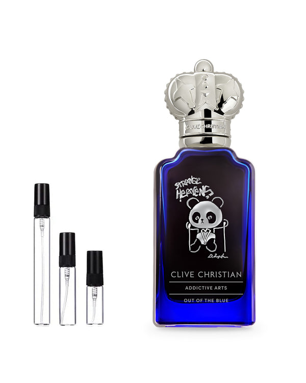 Clive Christian Strange Heavens Out Of The Blue sample – decant in glazen sprayflesje (2, 5 of 10 ml)
