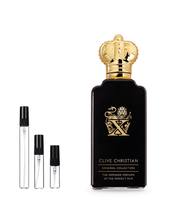 Clive Christian X Feminine sample – decant in glazen sprayflesje (2, 5 of 10 ml)