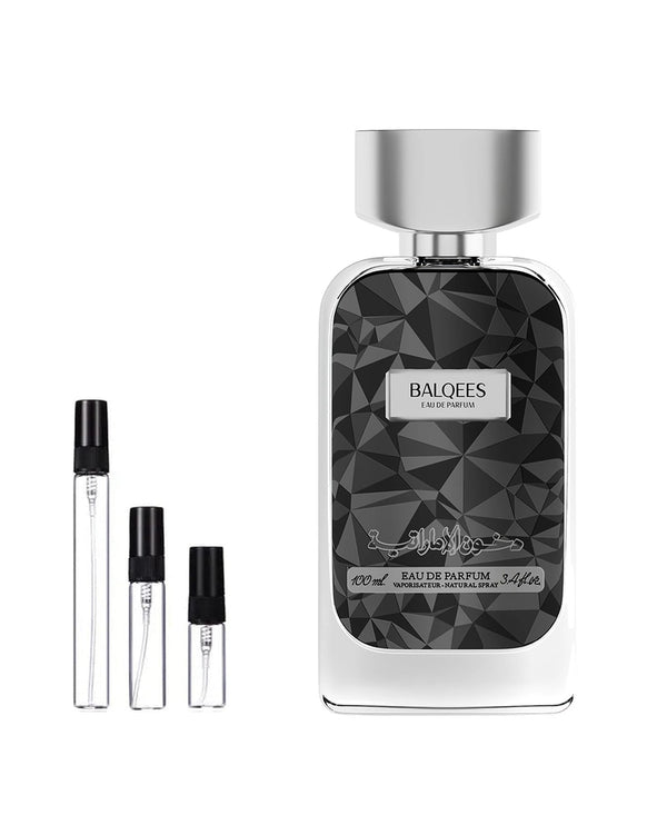 Dkhoon Emirates Balqees sample – decant in glazen sprayflesje (2, 5 of 10 ml)
