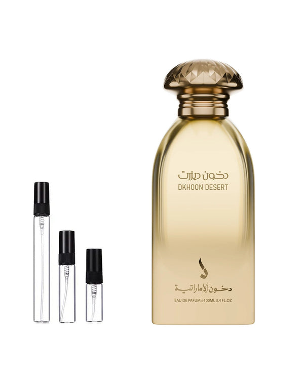 Dkhoon Emirates Desert sample – decant in glazen sprayflesje (2, 5 of 10 ml)