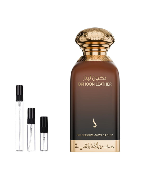 Dkhoon Emirates Leather sample – decant in glazen sprayflesje (2, 5 of 10 ml)