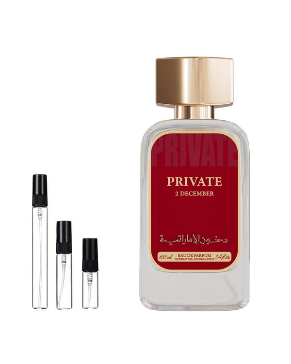 Dkhoon Emirates Private 2 December sample – decant in glazen sprayflesje (2, 5 of 10 ml)