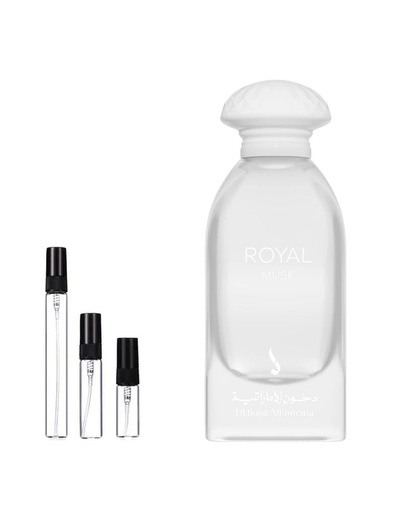 Dkhoon Emirates Royal Musk sample – decant in glazen sprayflesje (2, 5 of 10 ml)