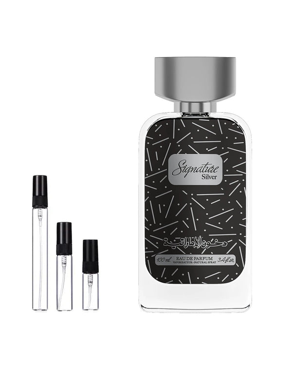 Dkhoon Emirates Signature Silver sample – decant in glazen sprayflesje (2, 5 of 10 ml)