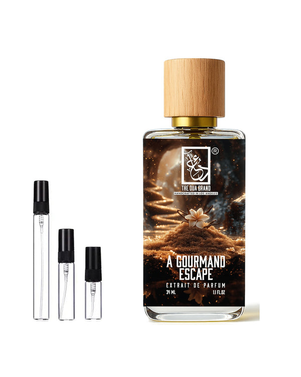 Dua Fragrances Dua A Gourmand Escape Extrait sample – decant in glazen sprayflesje (2, 5 of 10 ml)