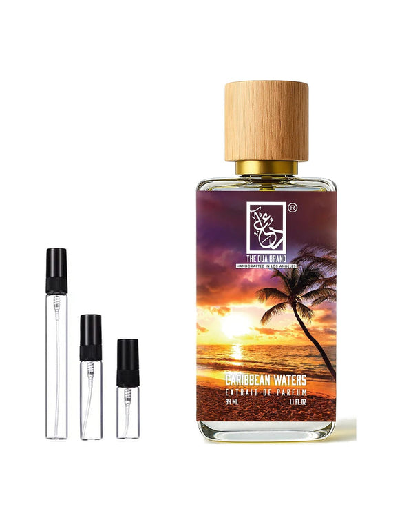 Dua Fragrances Dua Caribbean Waters Extrait sample – decant in glazen sprayflesje (2, 5 of 10 ml)