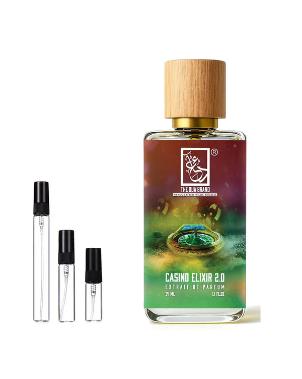 Dua Fragrances Dua Casino Elixir 2.0 Extrait sample – decant in glazen sprayflesje (2, 5 of 10 ml)