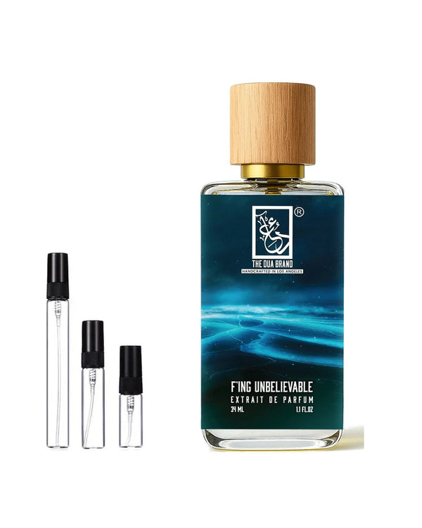 Dua Fragrances Dua F'ing Unbelievable Extrait sample – decant in glazen sprayflesje (2, 5 of 10 ml)